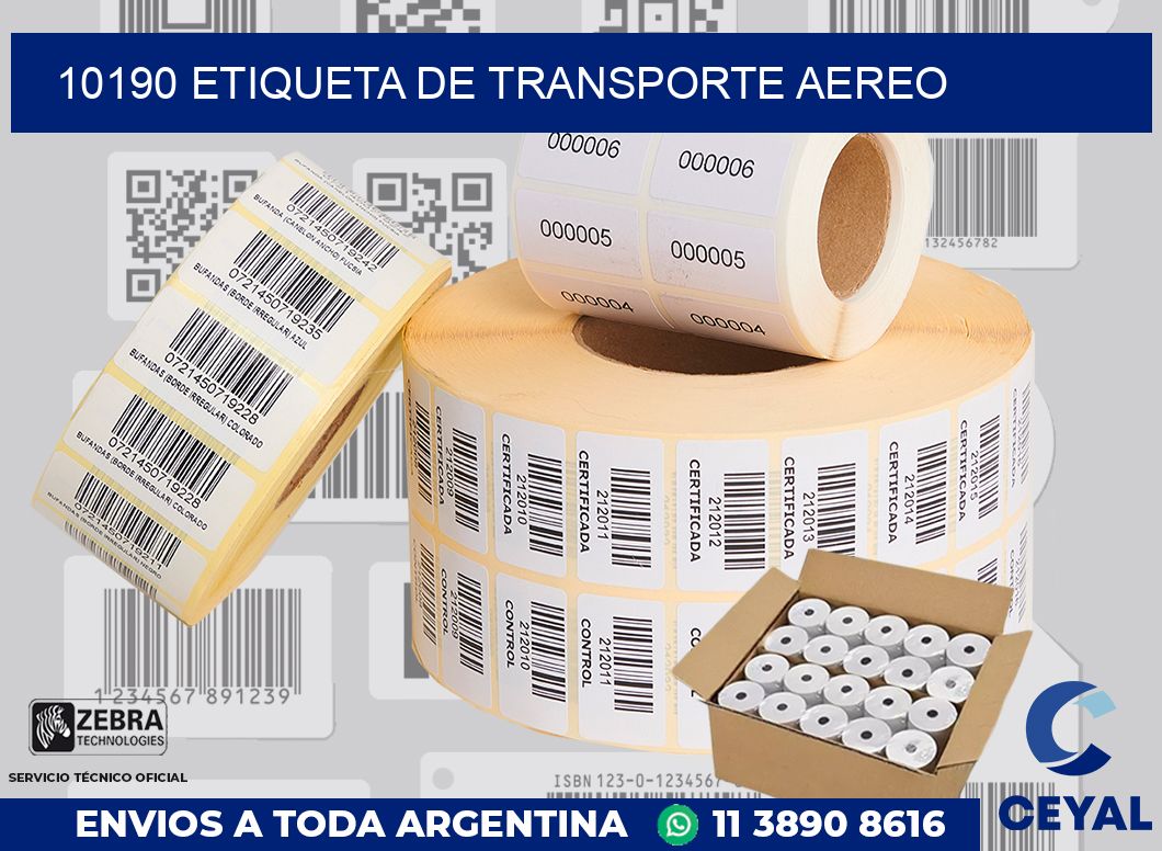 10190 Etiqueta de transporte aereo