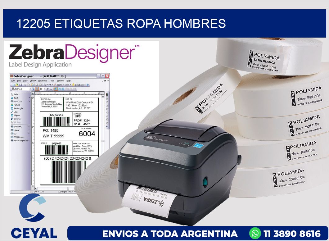 12205 Etiquetas ropa hombres