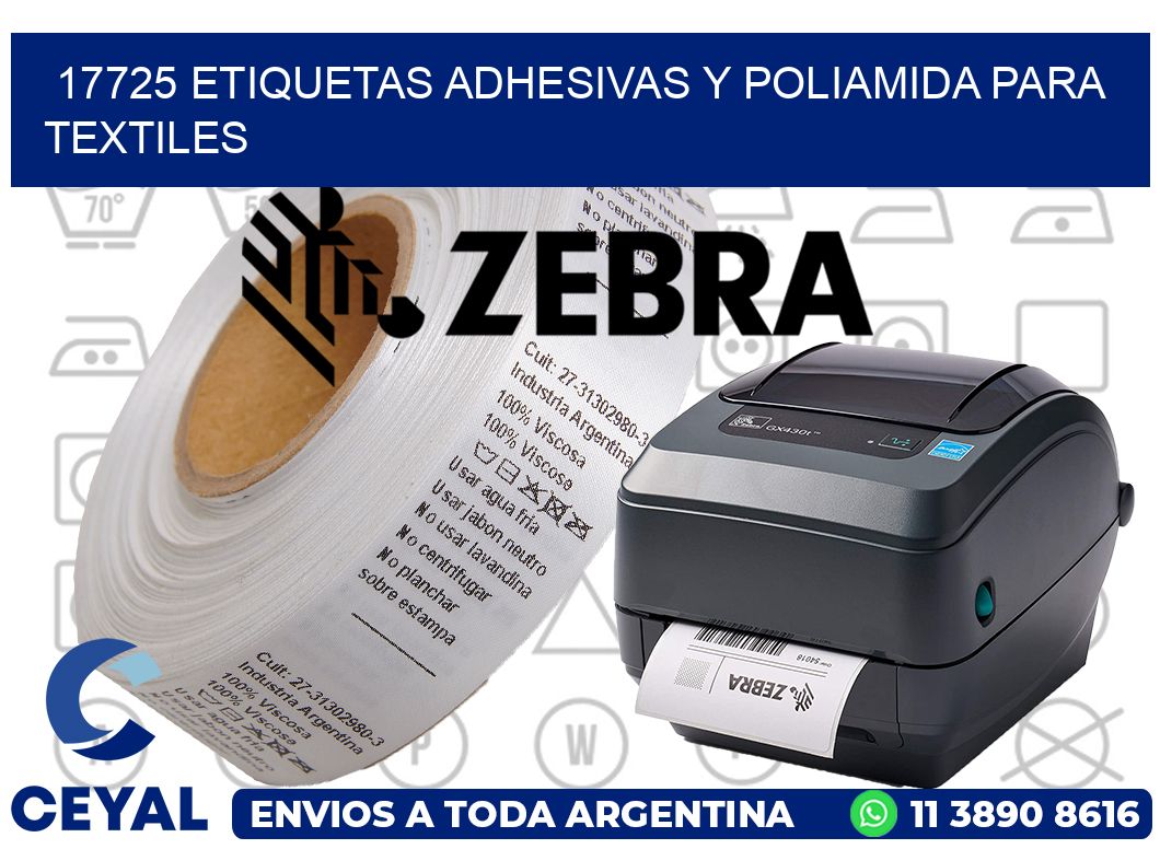17725 Etiquetas adhesivas y poliamida para textiles