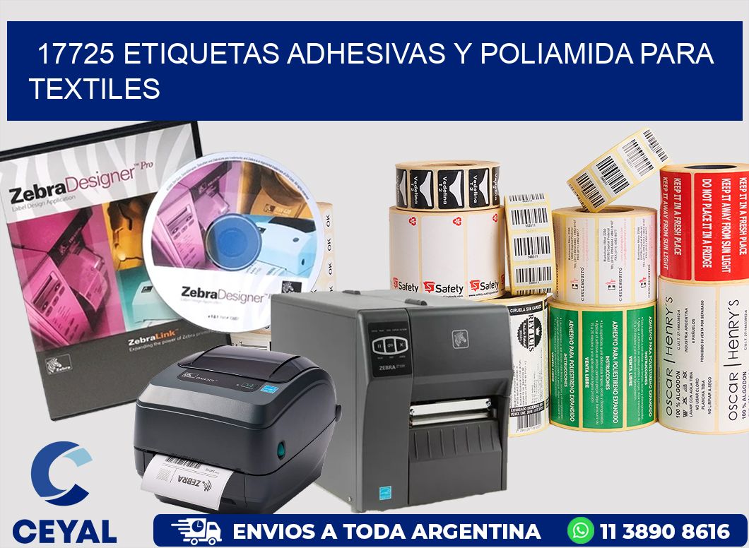 17725 Etiquetas adhesivas y poliamida para textiles