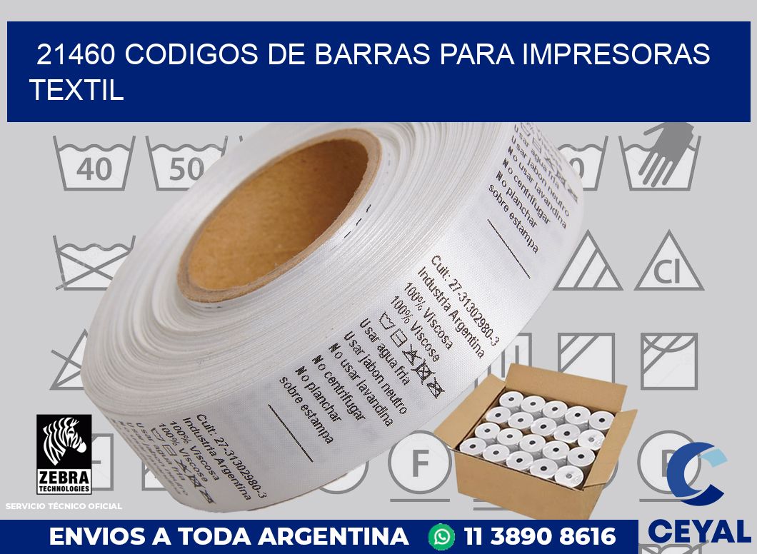 21460 codigos de barras para impresoras textil