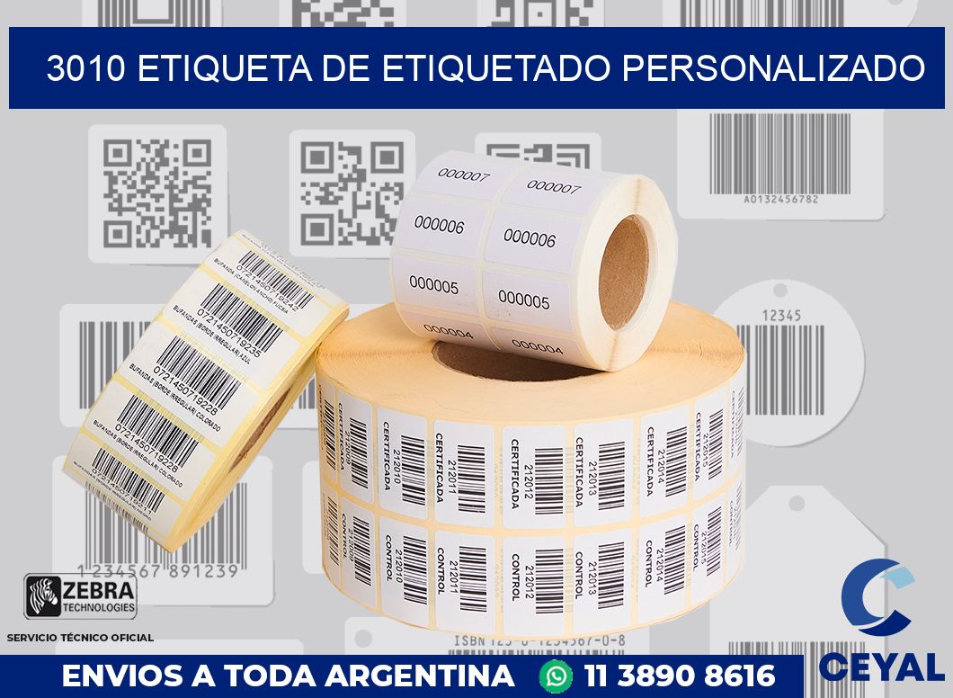 3010 Etiqueta de etiquetado personalizado
