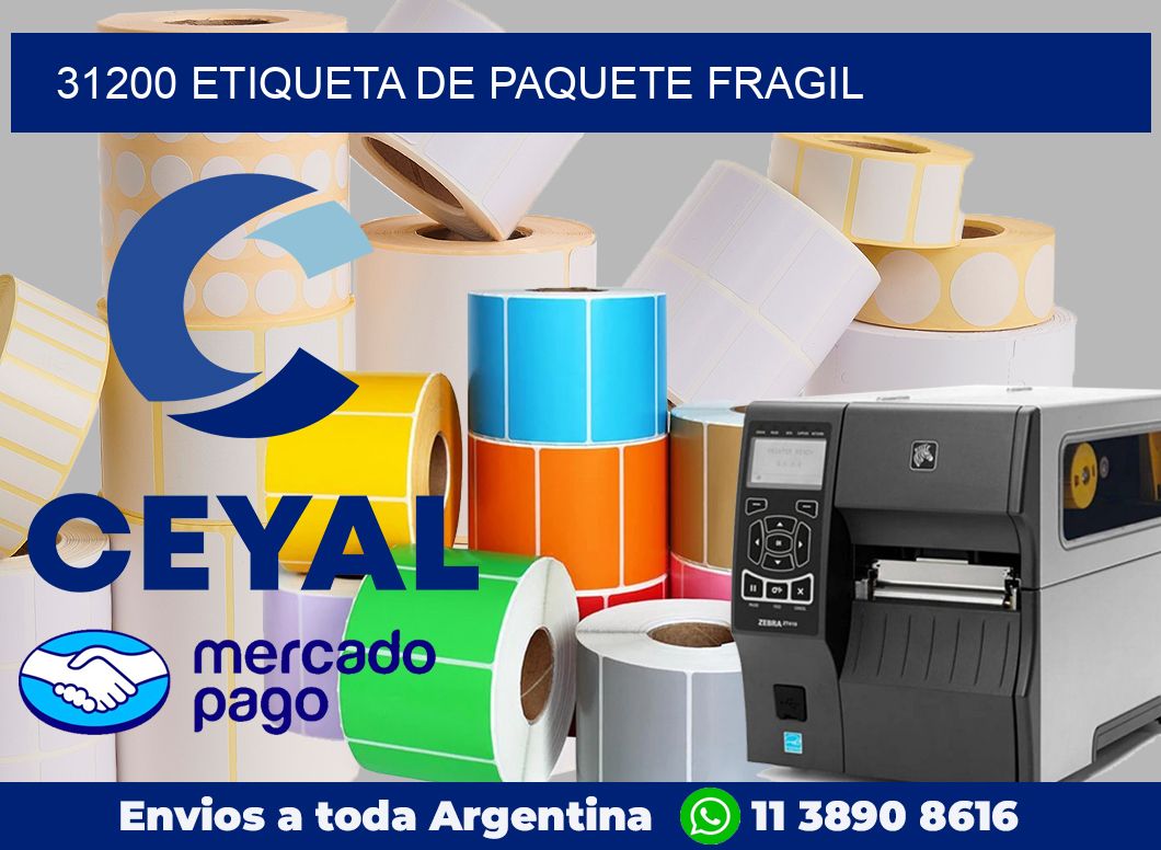 31200 Etiqueta de paquete fragil