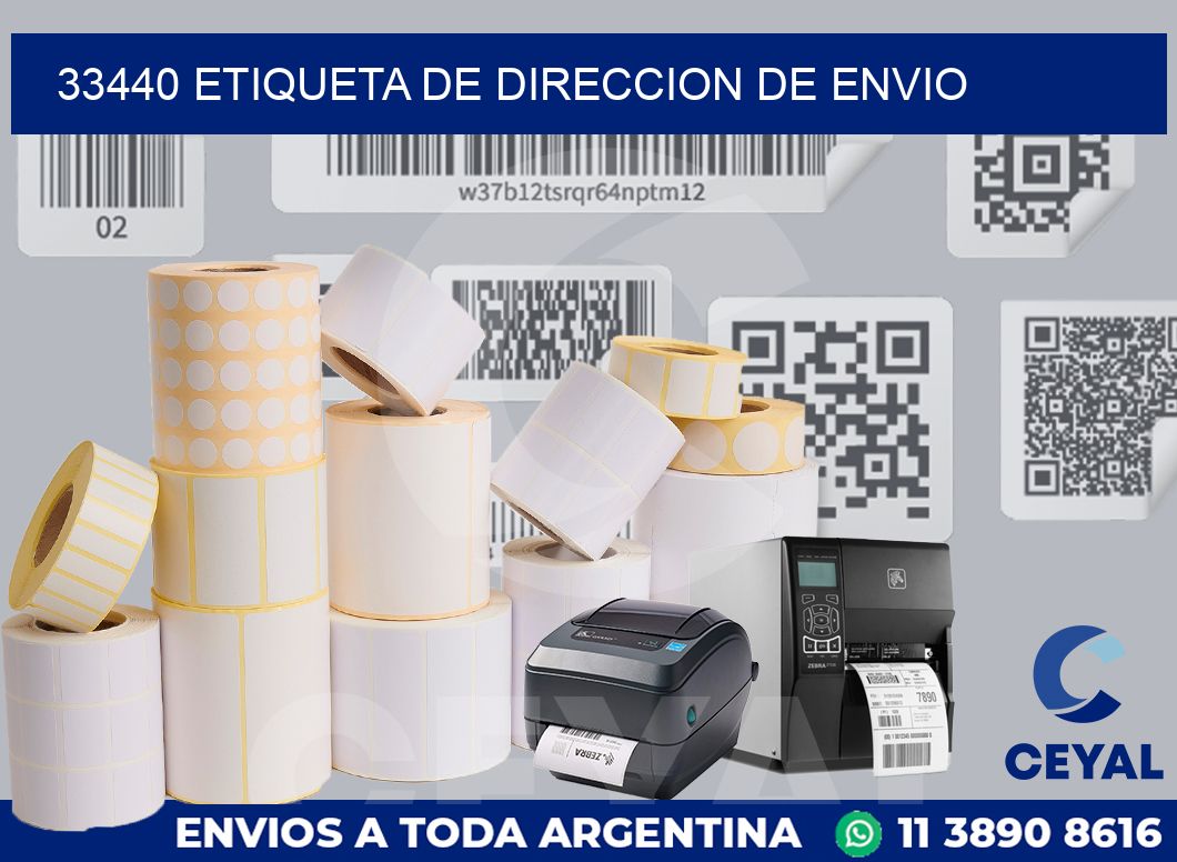 33440 Etiqueta de direccion de envio