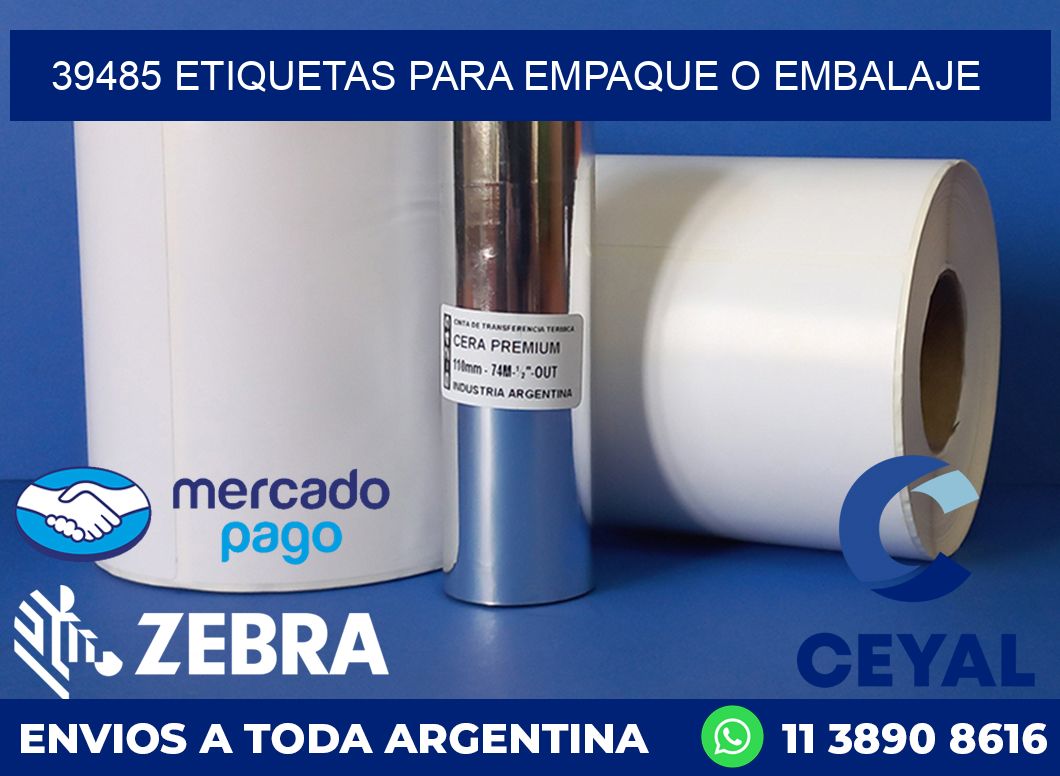 39485 etiquetas para empaque o embalaje