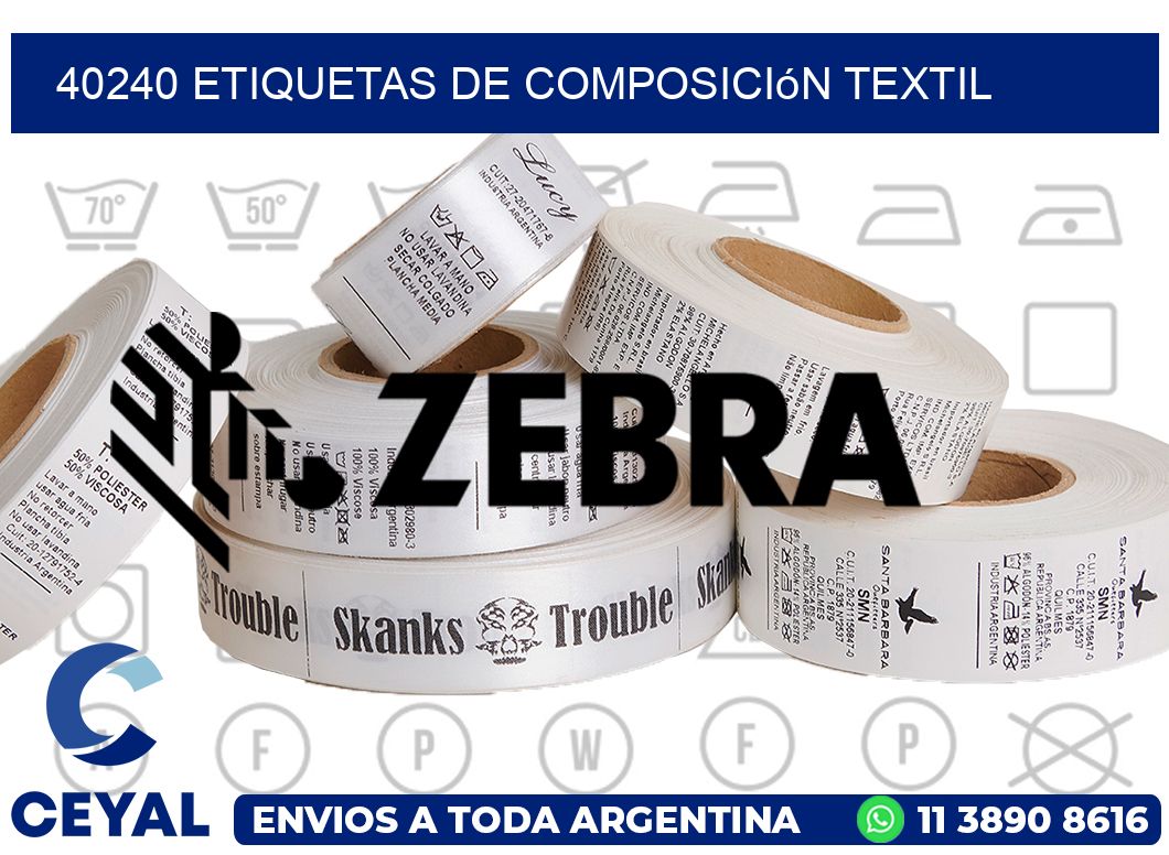 40240 Etiquetas de composición textil