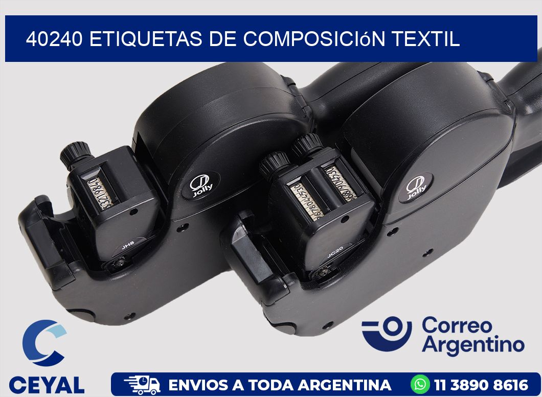 40240 Etiquetas de composición textil