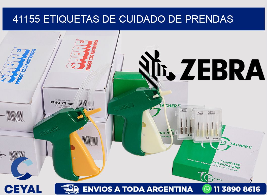 41155 Etiquetas de cuidado de Prendas