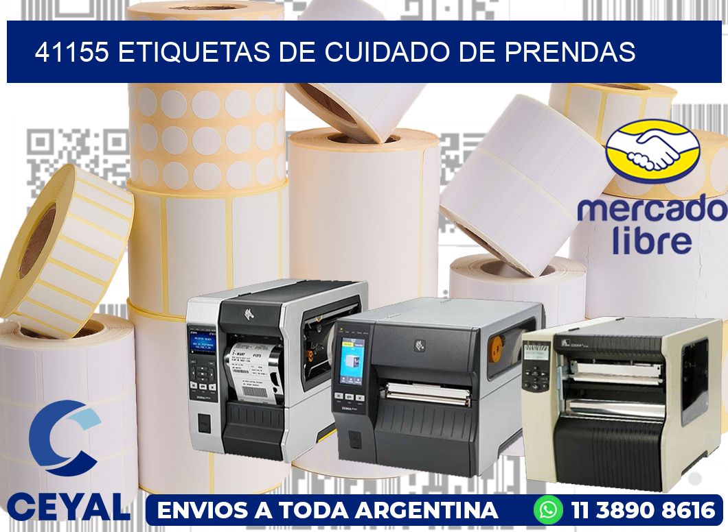 41155 Etiquetas de cuidado de Prendas