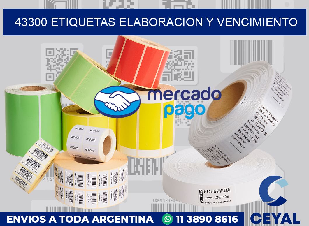43300 Etiquetas elaboracion y vencimiento