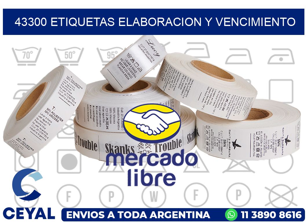 43300 Etiquetas elaboracion y vencimiento