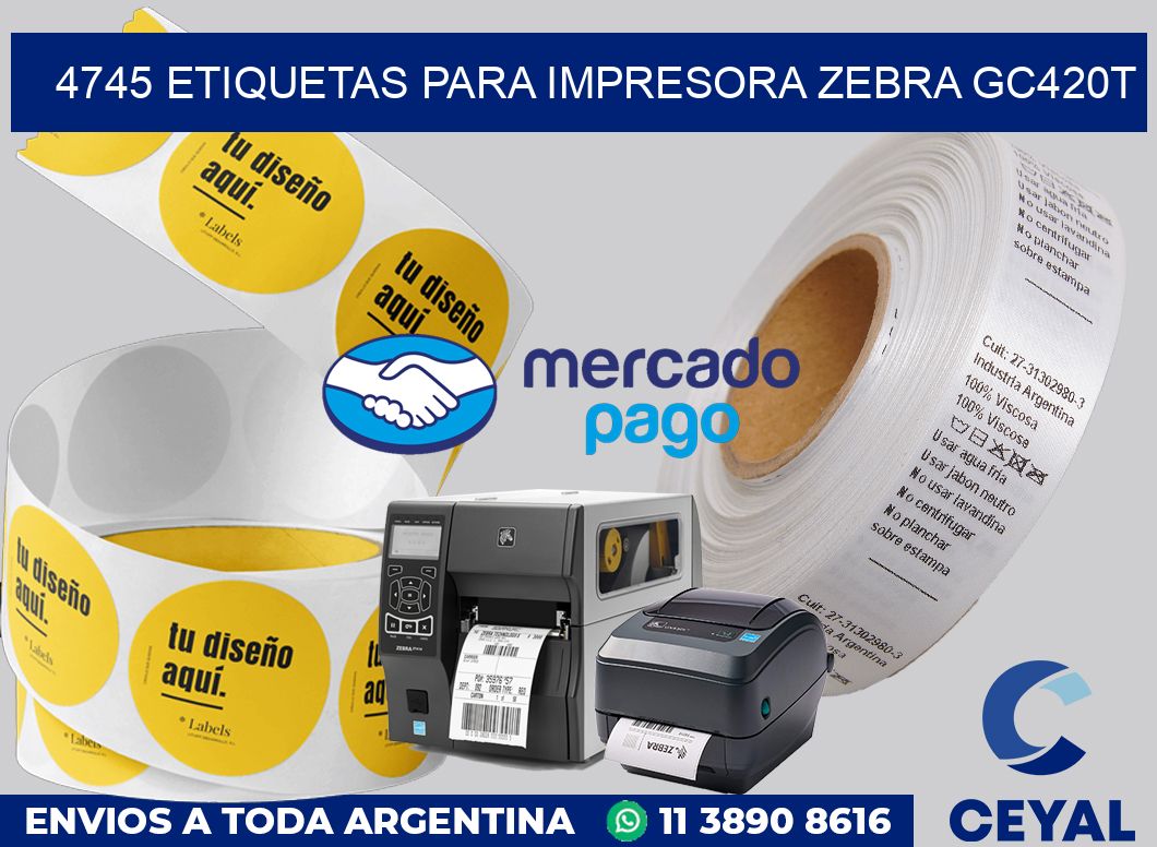 4745 etiquetas para impresora zebra GC420T