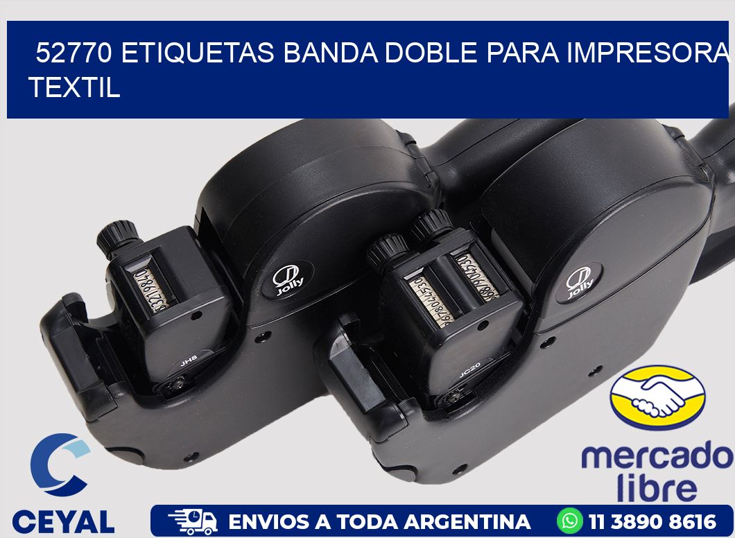 52770 etiquetas banda doble para impresora textil