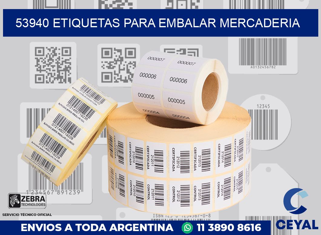 53940 Etiquetas para embalar mercaderia