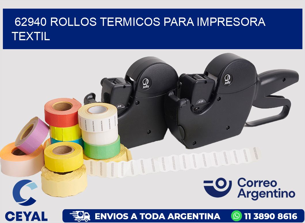 62940 rollos termicos para impresora textil
