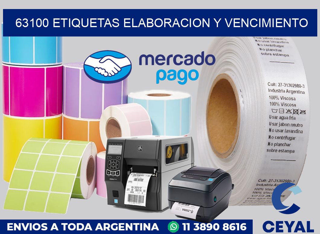 63100 Etiquetas elaboracion y vencimiento