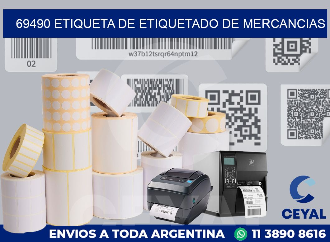69490 Etiqueta de etiquetado de mercancias