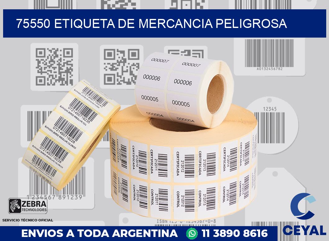75550 Etiqueta de mercancia peligrosa