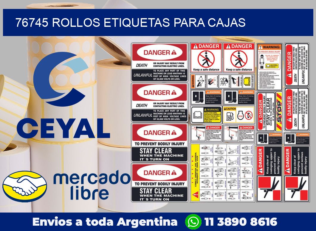 76745 Rollos etiquetas para cajas