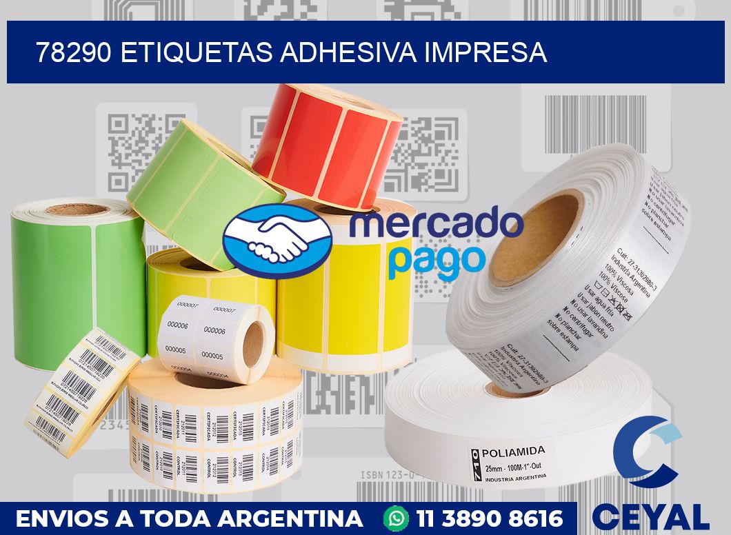 78290 etiquetas adhesiva impresa