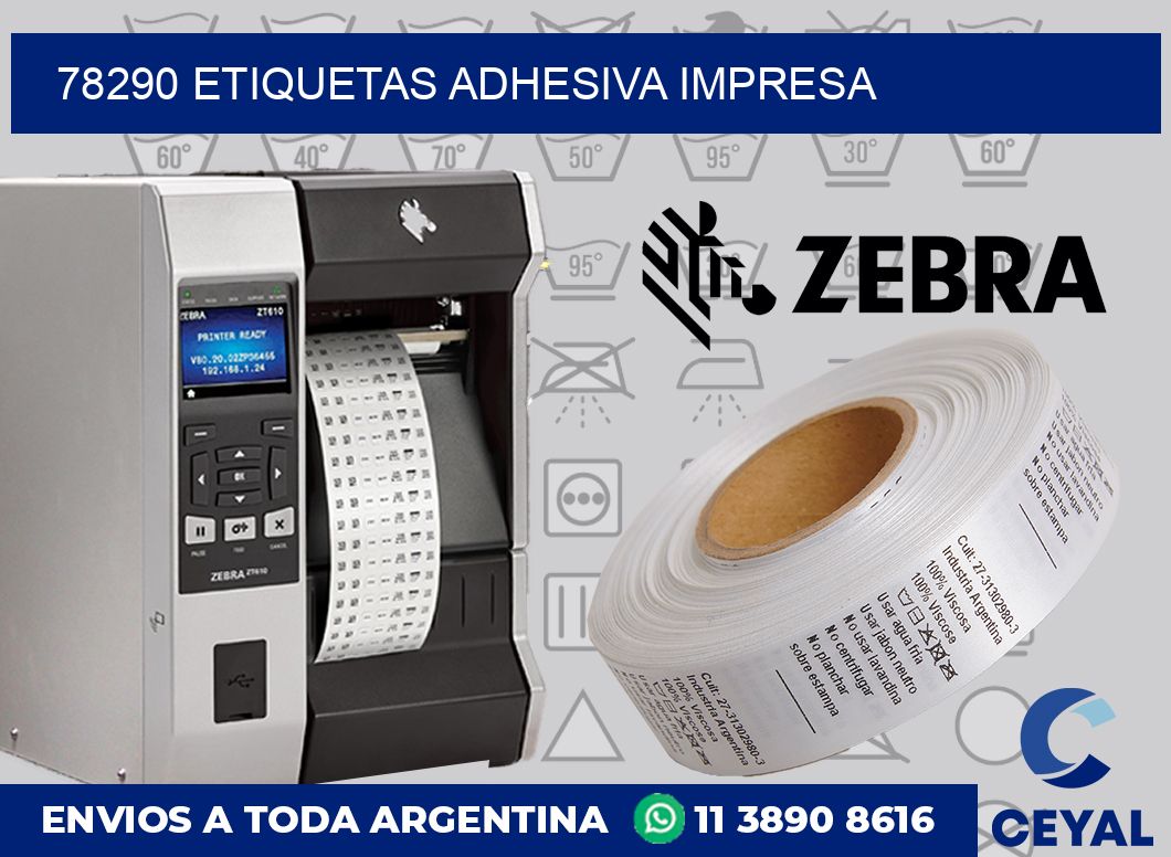 78290 etiquetas adhesiva impresa
