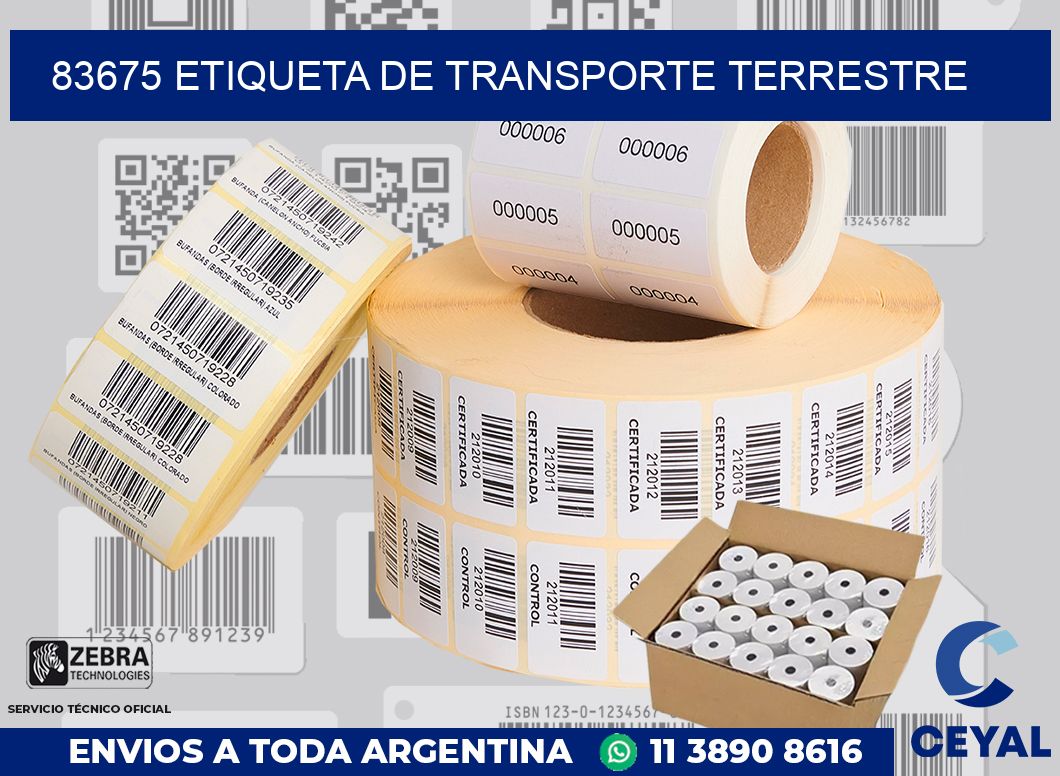 83675 Etiqueta de transporte terrestre