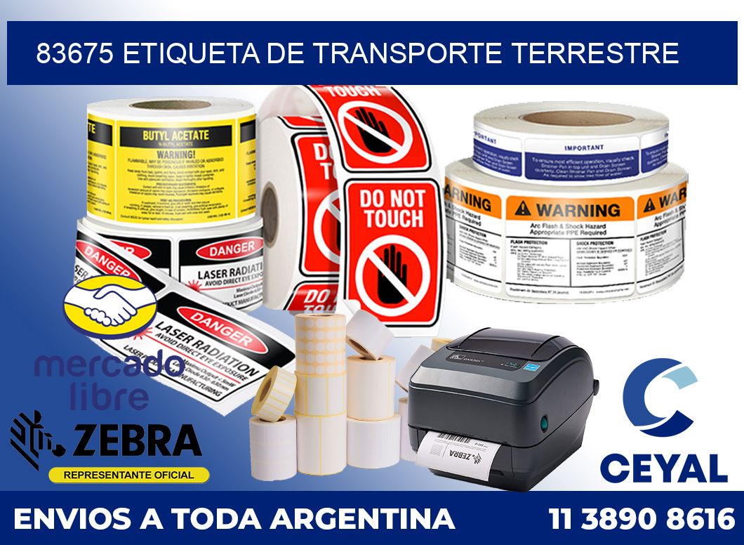 83675 Etiqueta de transporte terrestre