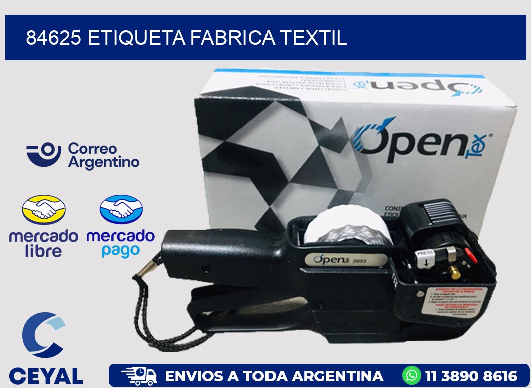 84625 etiqueta fabrica textil