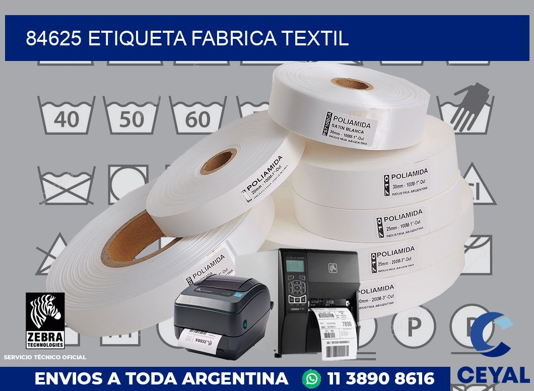 84625 etiqueta fabrica textil