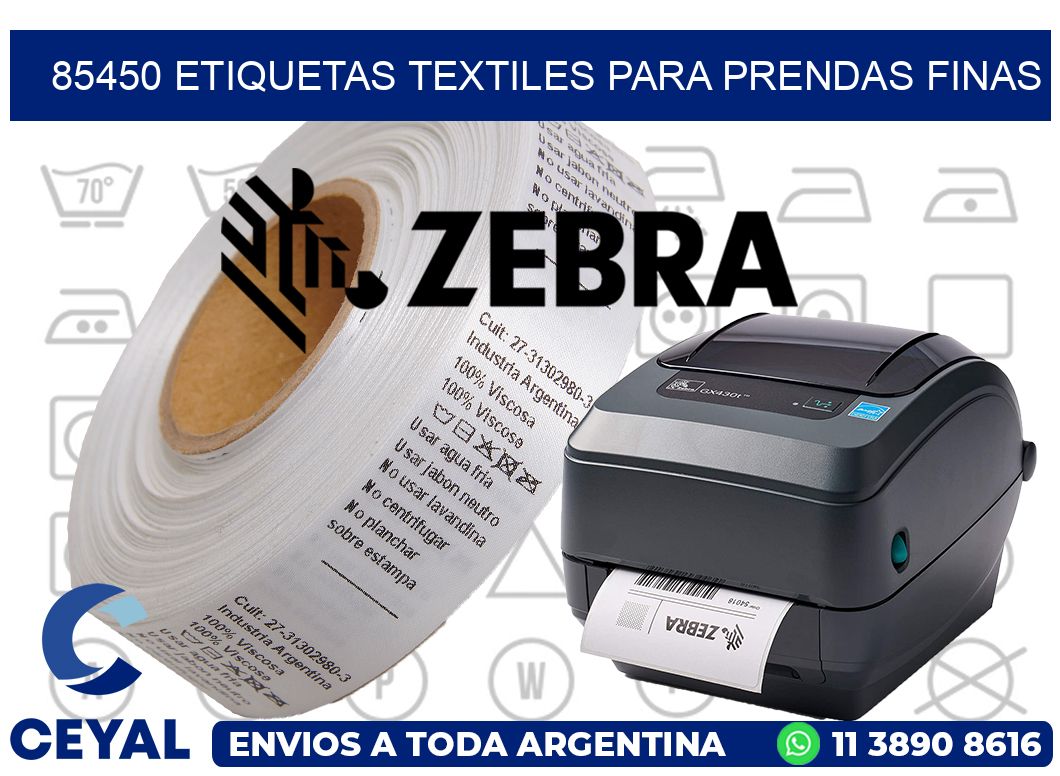 85450 Etiquetas textiles para prendas finas