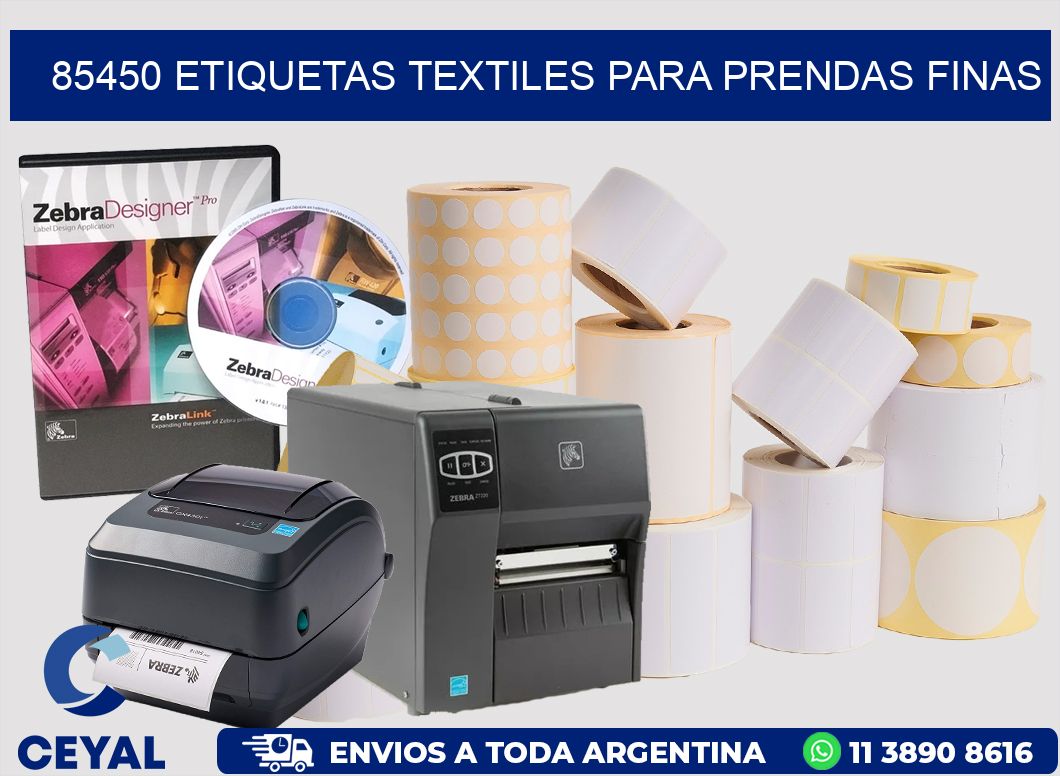 85450 Etiquetas textiles para prendas finas