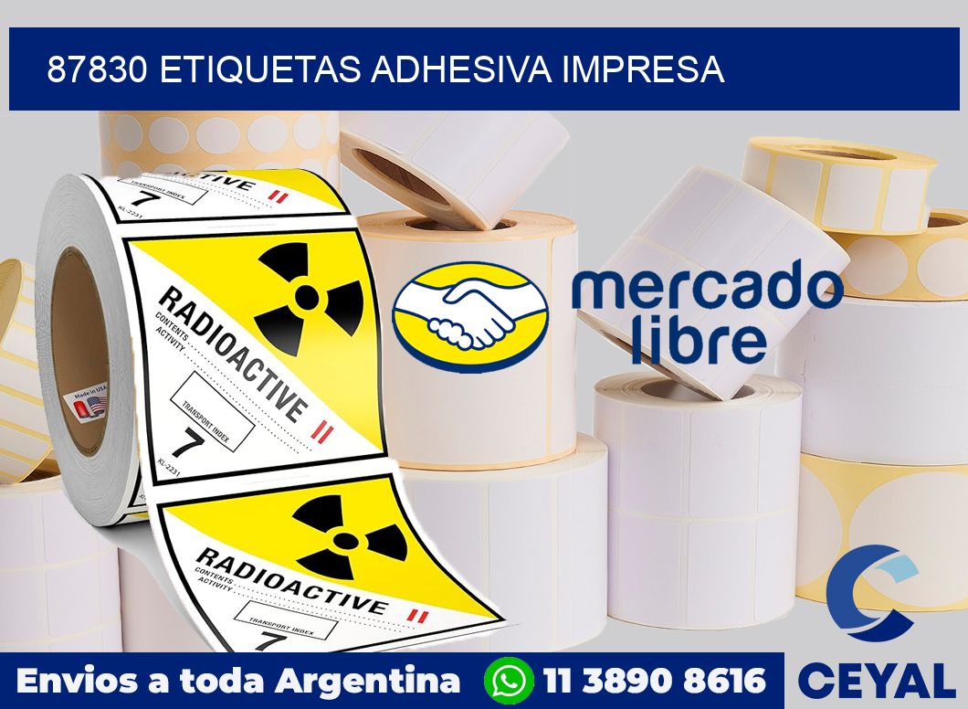 87830 etiquetas adhesiva impresa