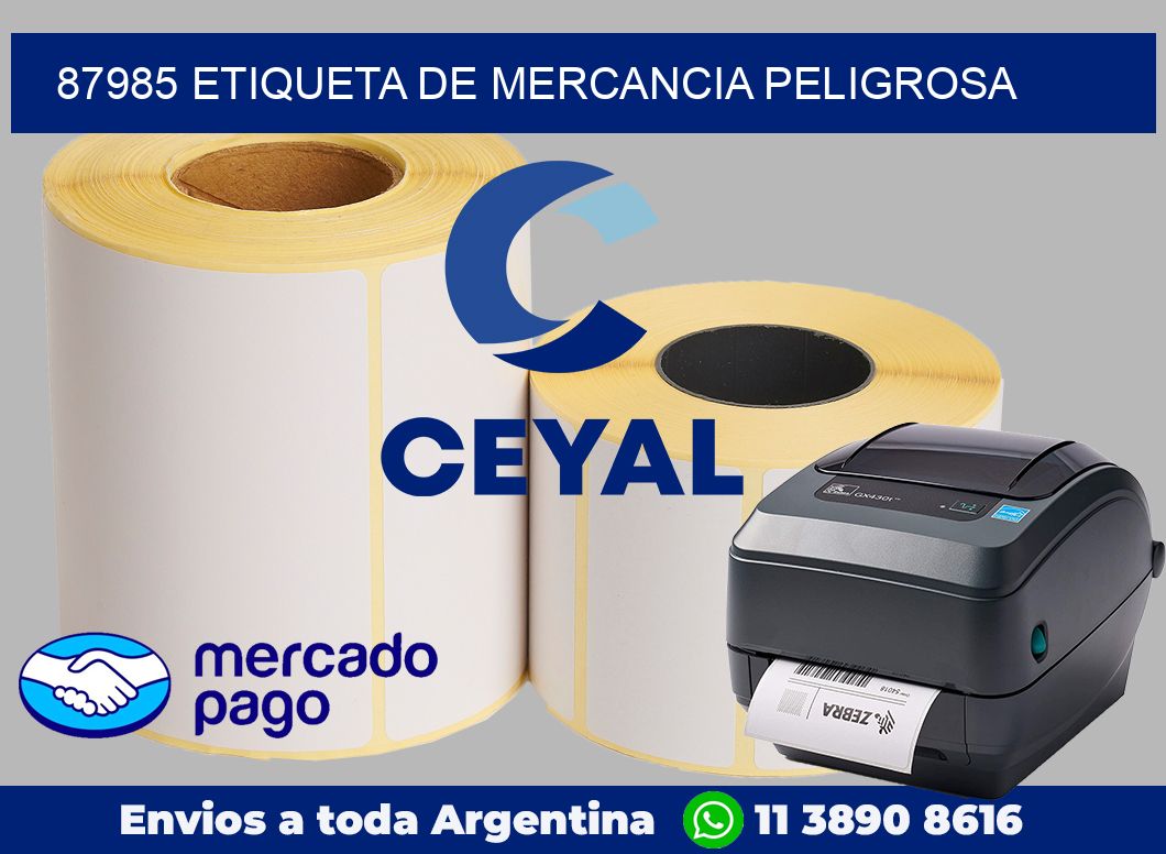 87985 Etiqueta de mercancia peligrosa
