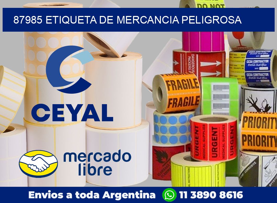 87985 Etiqueta de mercancia peligrosa