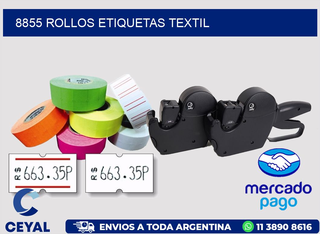 8855 rollos etiquetas textil