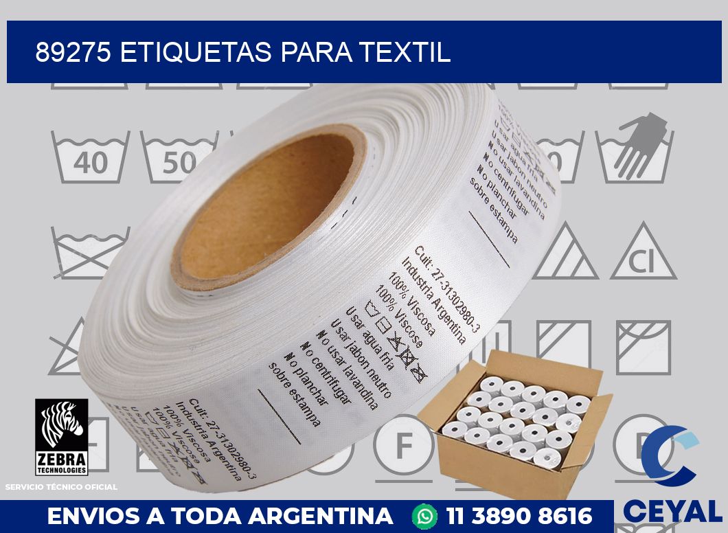 89275 etiquetas para textil