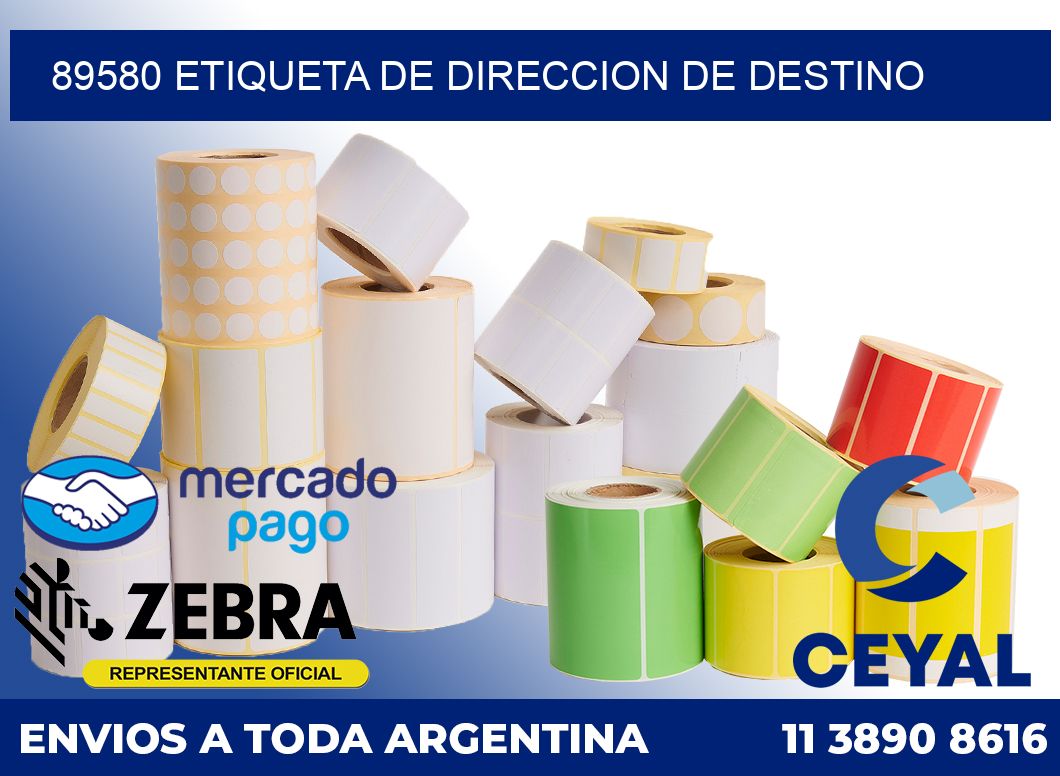 89580 Etiqueta de direccion de destino
