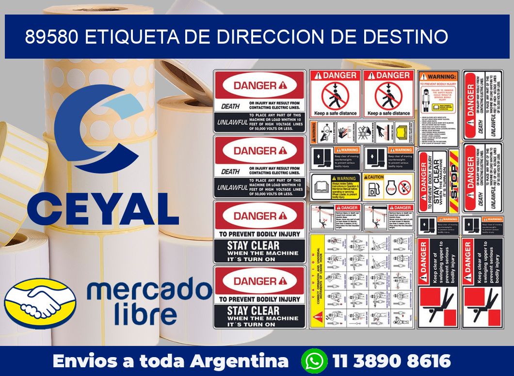 89580 Etiqueta de direccion de destino
