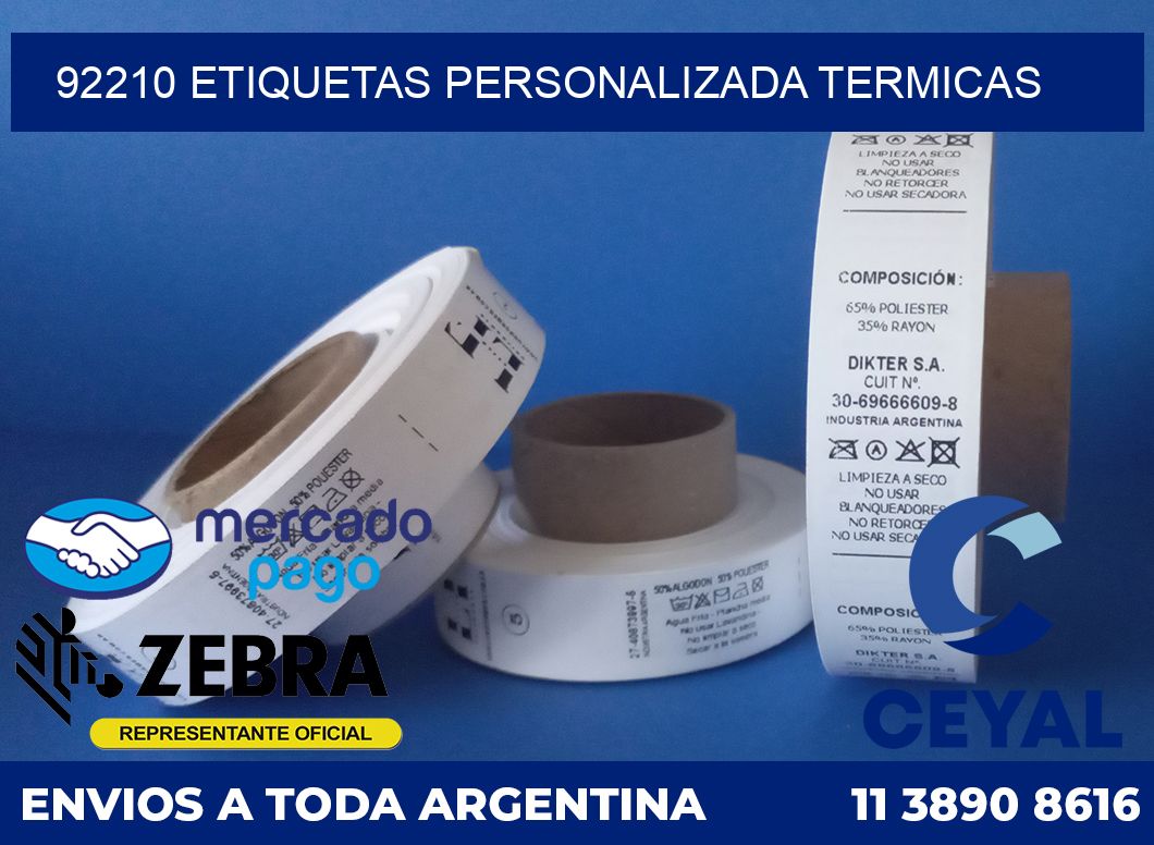 92210 etiquetas personalizada termicas
