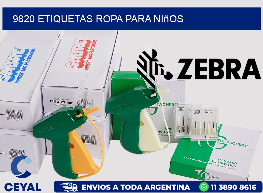 9820 Etiquetas ropa para niños