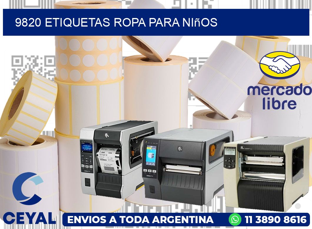 9820 Etiquetas ropa para niños