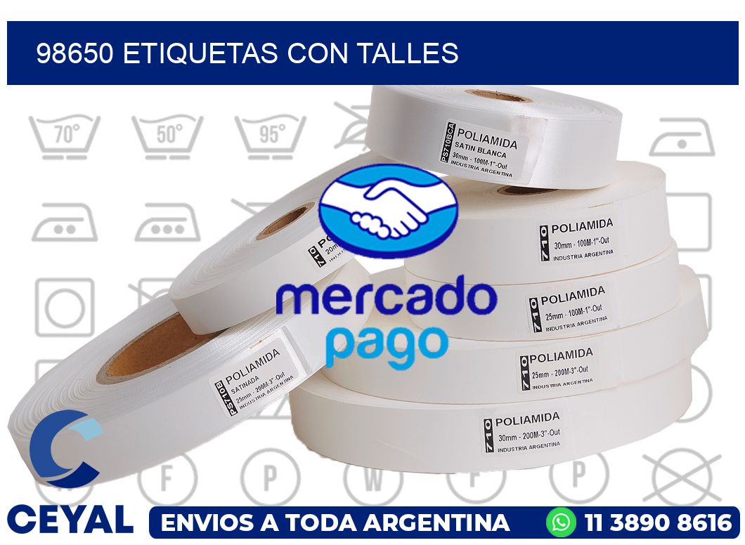 98650 Etiquetas con talles