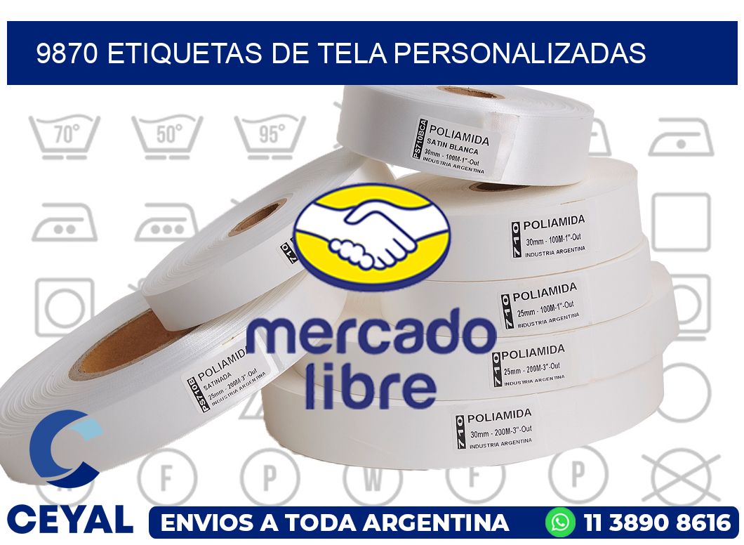 9870 Etiquetas de tela personalizadas