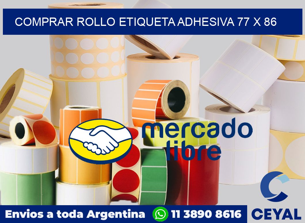 Comprar rollo etiqueta adhesiva 77 x 86