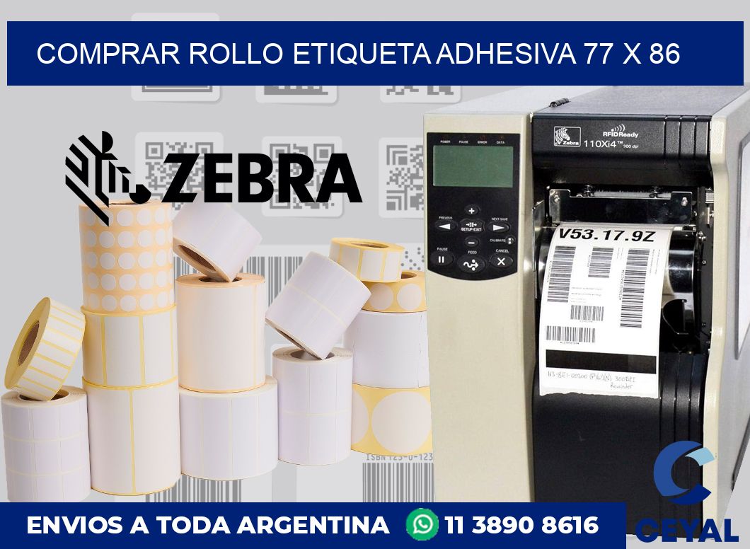 Comprar rollo etiqueta adhesiva 77 x 86