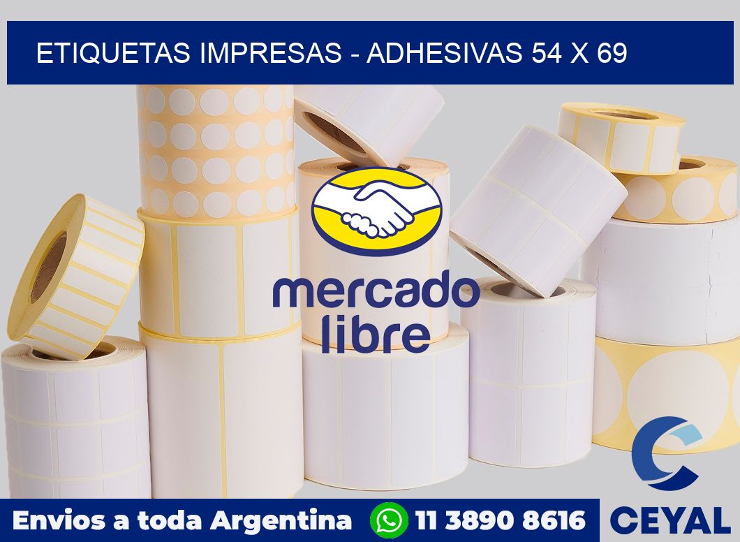 etiquetas impresas - Adhesivas 54 x 69