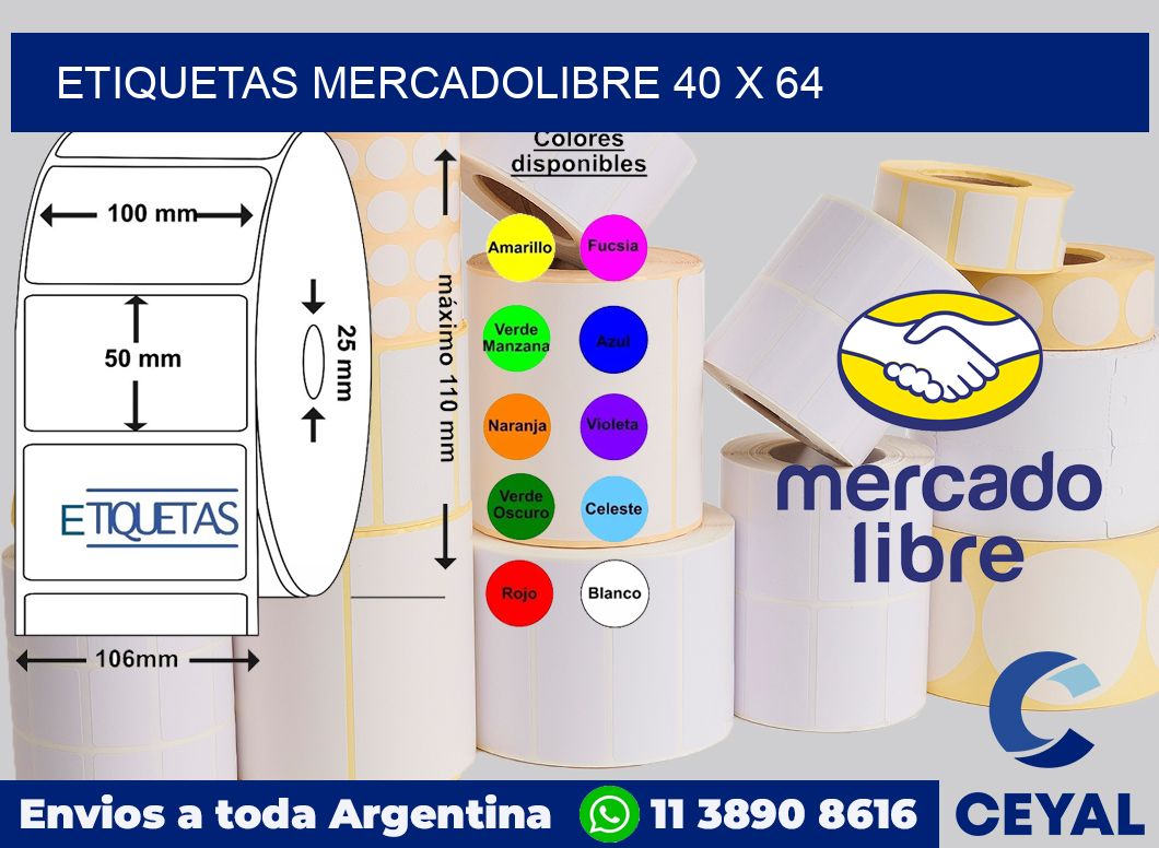 etiquetas mercadolibre 40 x 64