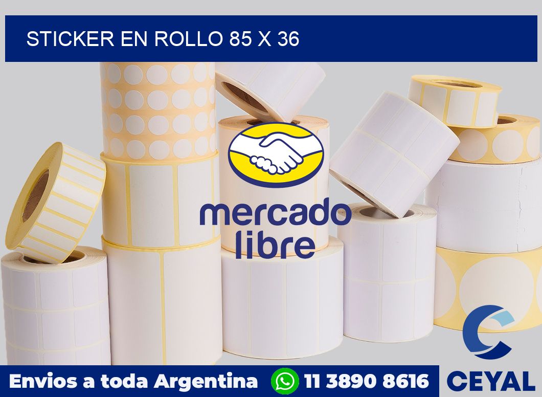 sticker en rollo 85 x 36