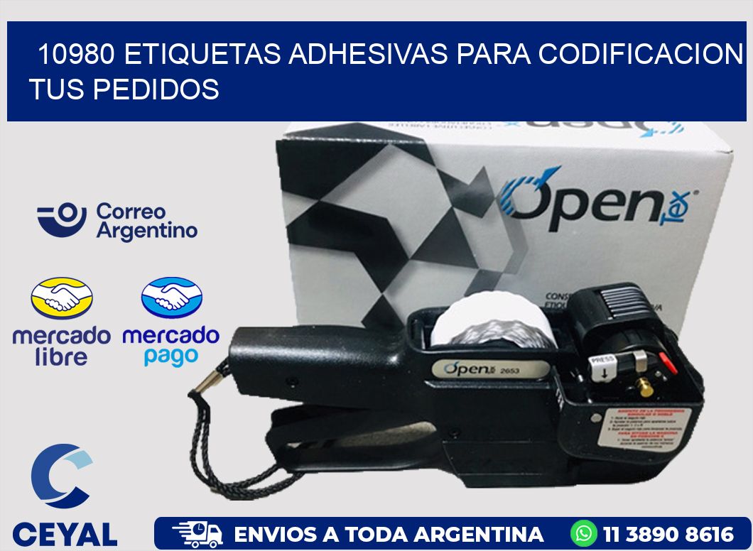 10980 ETIQUETAS ADHESIVAS PARA CODIFICACION TUS PEDIDOS