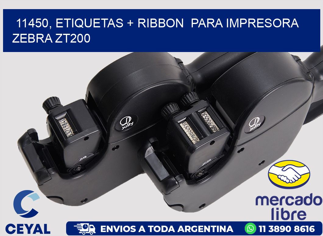 11450, etiquetas + ribbon  para impresora zebra ZT200